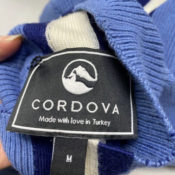 Cordova Womens Roll Neck Azure Stripe Knit Top & Matching Pants - Picture 2 of 12